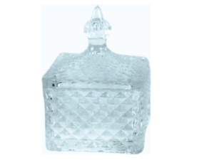 BOMBONIERE VIDRO 08X12CM QUADRADO