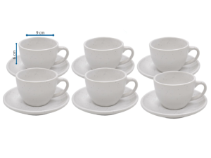 JOGO 6 XICARA CERAMICA 80ML CAFE BRANCA C/PIRES
