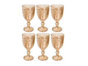 JOGO 6 TACA VIDRO 310ML ESTRELA AMBAR