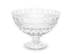 CENTRO MESA VIDRO 22,5CM C/PÉ CLEAR FABIANE
