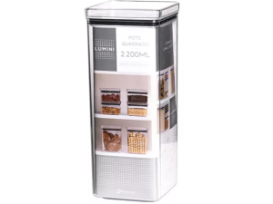 POTE ACRILICO 2,2L QUADRADO LUMINI