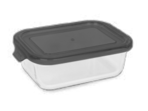 POTE VIDRO PRATICA  690ML PRET/VERMELHO