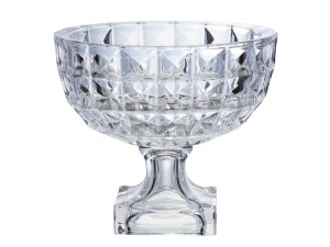 CENTRO MESA CRISTAL C/PE 24CM AQUAMARINE