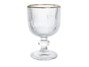 JOGO 6 TACA VIDRO 60ML GRAFIATO BORDA OURO