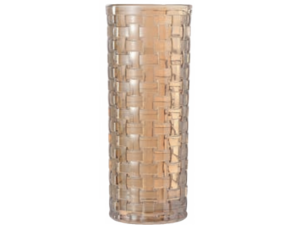 VASO VIDRO 25CM TRELIÇA AMBAR
