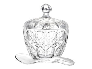 ACUCAREIRO VIDRO MADRID 8,5X11CM C/COLHER