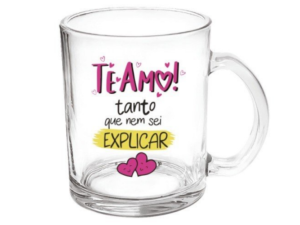 CANECA VIDRO 330ML ESTAMPAS 