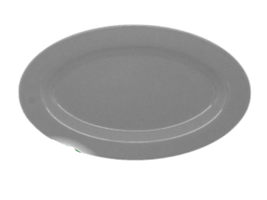 TRAVESSA MELAMINA 35CM OVAL CINZA