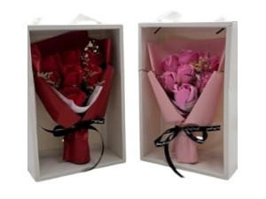 FLOR BUQUE C/EMB VERMELHA E ROSA