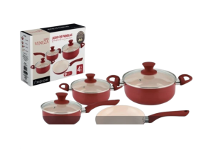 JOGO DE PANELAS 4 PEÇAS REVESTIMENTO DE CERÂMICA 1,8MM LINHA VENEZA