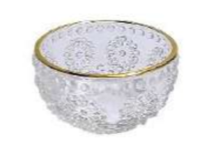 PORTA VELA VIDRO 07CM BORDA OURO