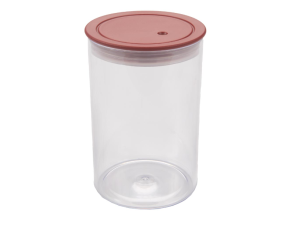 POTE ACRILICO HERMETICO 1000ML SLIM VERMELHO