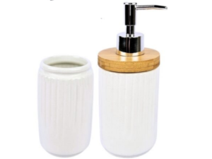 KIT BANHEIRO 02PC CERAMICA ESCOV+SABON 3-CORES