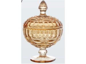 BOMBONIERE VIDRO 18X12CM AMBAR INFINITY