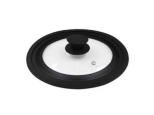 TAMPA PANELA VIDRO/SILICONE 20/22/24CM PRETA