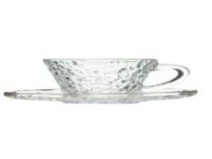 JOGO DE XICARA DE VIDRO 90ML COM 4 PEÇAS COM PIRES BORDA ABAZZIA