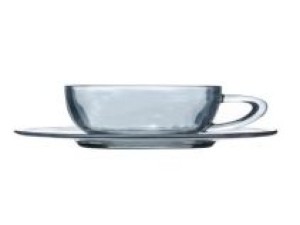 JOGO DE XICARA DE VIDRO 90ML COM 4 PEÇAS COM PIRES CINZA PARRUCHIERI