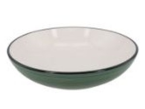 PRATO DE CERAMICA 21CM FUNDO VERDE - LINHA NANCY