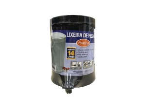LIXEIRA PEDAL 14L PLASTICA PRETA