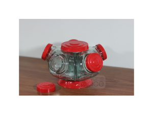 BALEIRO VIDRO MINI TAMPA VERMELHA 05 GOMOS