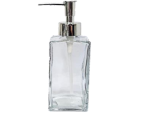 PORTA SABONETE LIQUIDO VIDRO 380ML QUADRADO