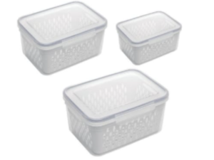 JOGO 3 POTE PLASTICO C/ESCORR HERMETICO