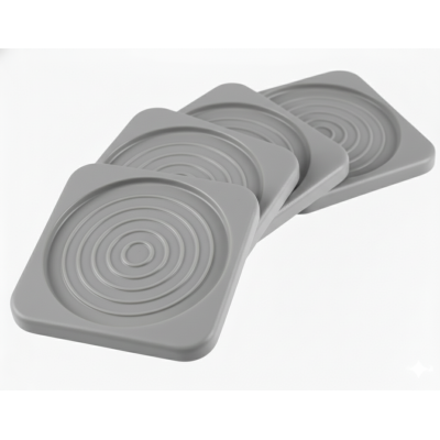 DESCANSO DE COPO EVO COM 4 PEÇAS 09CM CINZA PETRA